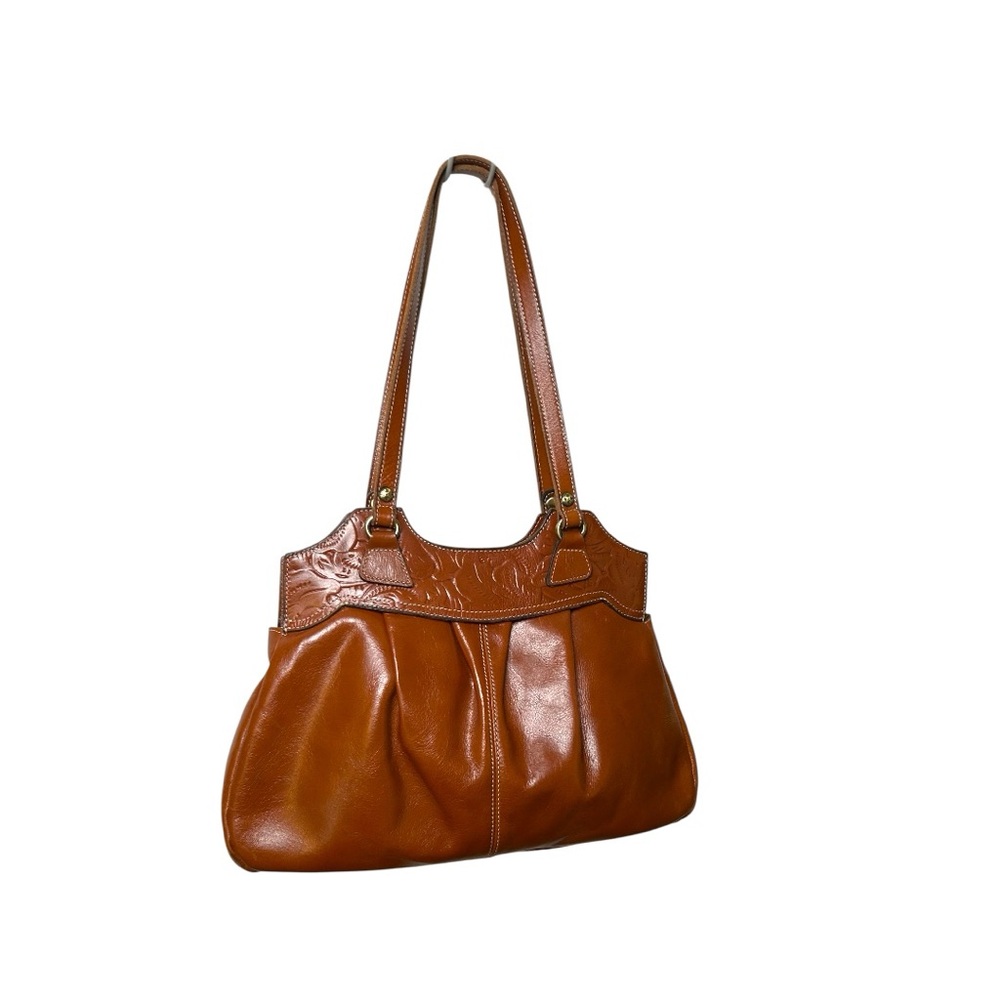 Patricia Nash Brown/Cognac Leather Shoulder Bag